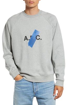 A.P.C. Men's Shiba Crewneck Sweatshirt in Gris Chi