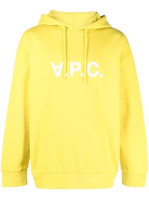 A.P.C. Milo logo-print cotton hoodie - Yellow
