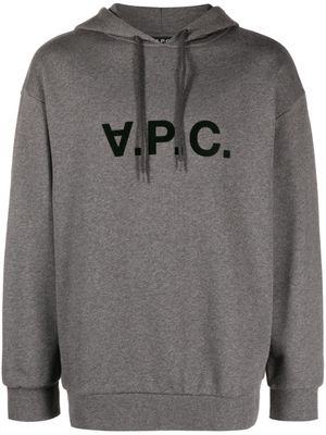 A.P.C. Milo logo-print drawstring hoodie - Grey