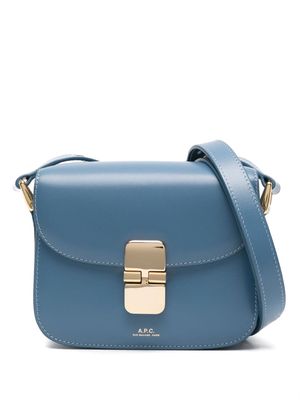 A.P.C. mini Grace leather shoulder bag - Blue