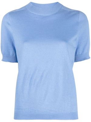 A.P.C. mock-neck cotton-cashmere blend top - Blue