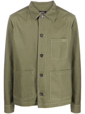 A.P.C. multi-pocket cotton shirt - Green