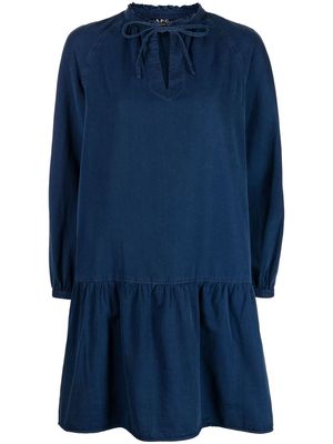 A.P.C. Natalia cotton-blend dress - Blue