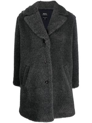 A.P.C. Nicolette brushed single-breasted coat - Grey