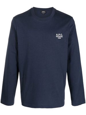A.P.C. Oliver long-sleeve T-shirt - Blue