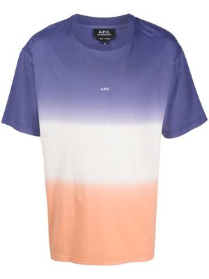 A.P.C. ombre-effect striped T-shirt - Orange