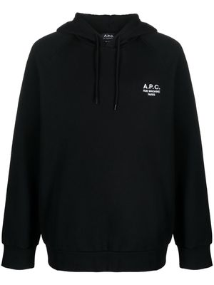A.P.C. Oscar logo-embroidered cotton hoodie - Black