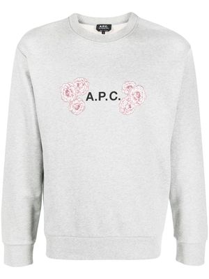 A.P.C. Othello floral-motif sweatshirt - Grey