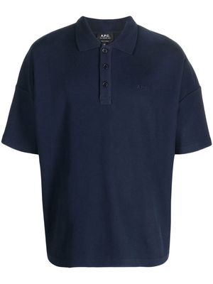 A.P.C. oversized piqué polo shirt - Blue