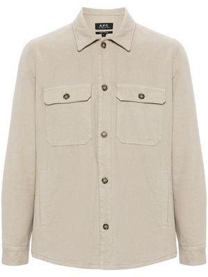 A.P.C. padded cotton shirt jacket - Neutrals