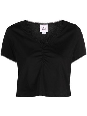 A.P.C. picot-trim cotton T-shirt - Black