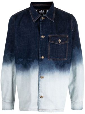 A.P.C. Pierre tie-dye denim overshirt - Blue