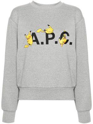 A.P.C. Pikachu logo-print sweatshirt - Grey