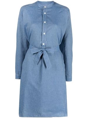 A.P.C. pinstripe denim shirt dress - Blue