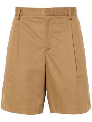 A.P.C. pleated cotton bermuda shorts - Brown