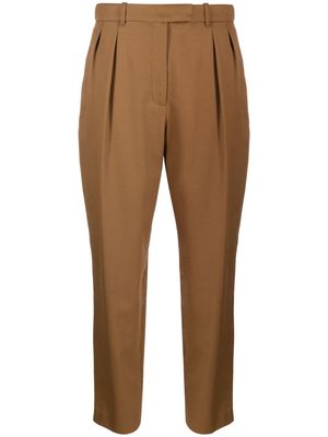 A.P.C. pleated cropped trousers - Brown