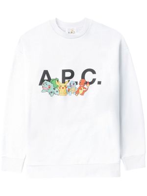 A.P.C. Pokémon-print cotton sweatshirt - White