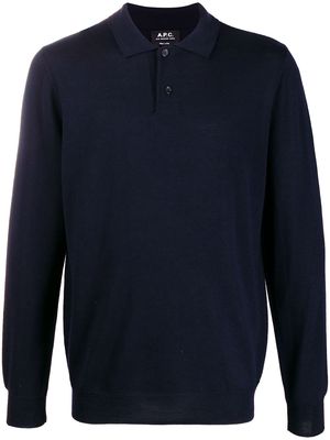 A.P.C. polo neck knitted sweater - Blue