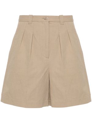 A.P.C. poplin cotton-blend shorts - Neutrals