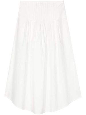A.P.C. poplin pintuck midi skirt - White