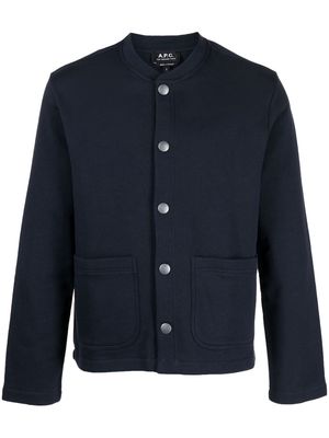 A.P.C. press-stud cotton bomber jacket - Blue
