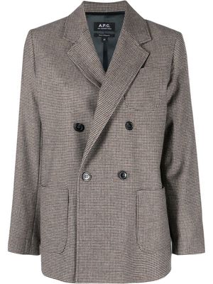 A.P.C. Prune houndstooth-pattern blazer - Brown