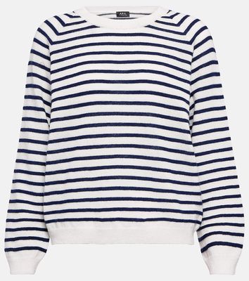 A.P.C. Pull Lilas striped wool sweater