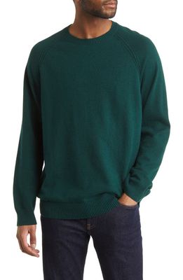 A.P.C. Pull Ross Cashmere & Cotton Crewneck Sweater in Dark Green