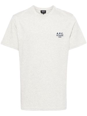 A.P.C. Raymond logo-embroidered cotton T-shirt - Grey