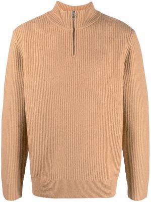 A.P.C. ribbed-knit high-neck jumper - Brown