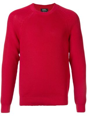 A.P.C. ribbed knit jumper - Red