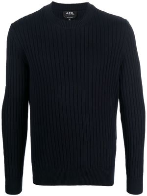 A.P.C. ribbed-knit long-sleeve top - Blue