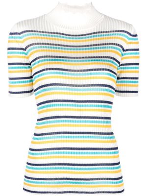 A.P.C. ribbed-knit striped T-shirt - White