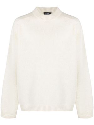 A.P.C. ribbed-knit wool blend jumper - White