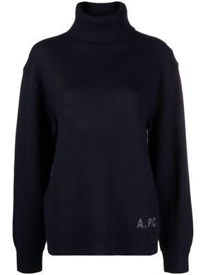 A.P.C. roll-neck virgin wool jumper - Blue