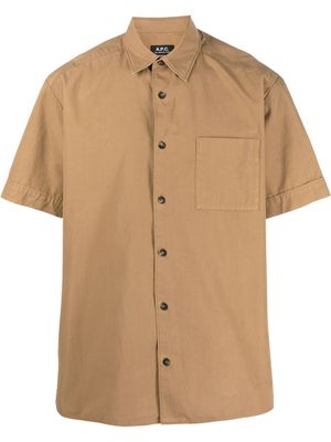 A.P.C. Ross short-sleeve cotton shirt - Brown