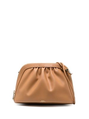 A.P.C. ruched crossbody bag - Brown