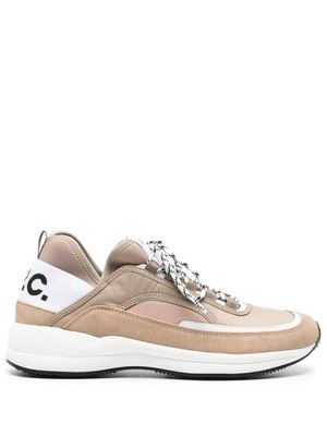 A.P.C. Run Around panelled trainers - Brown
