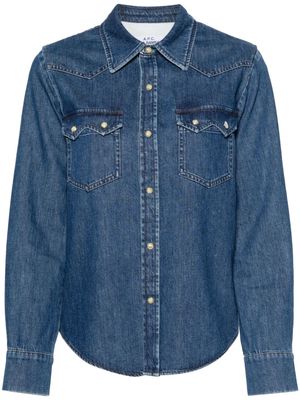 A.P.C. sculpted-buttons denim shirt - Blue