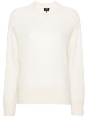 A.P.C. seam-detail wool blend jumper - White