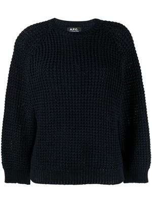 A.P.C. Selma waffle-knit jumper - Blue