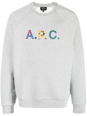 A.P.C. Shaun tartan-logo sweatshirt - Grey