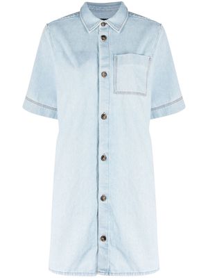 A.P.C. short-sleeve denim minidress - Blue