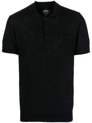 A.P.C. short-sleeve polo shirt - Black