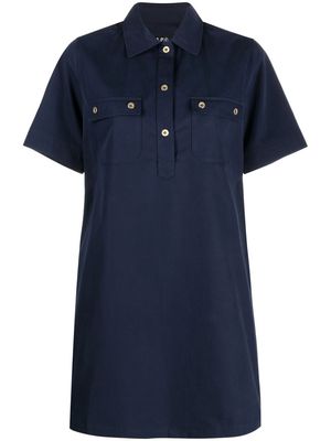 A.P.C. short-sleeve shift dress - Blue