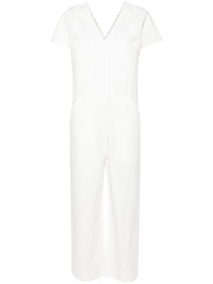 A.P.C. short-sleeve V-neck jumpsuit - White