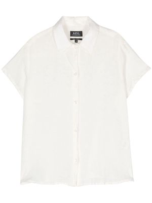 A.P.C. short-sleeved linen shirt - White