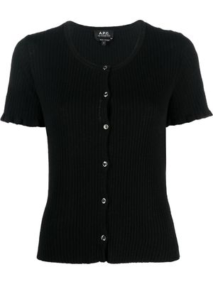 A.P.C. short sleeves cardigan - Black