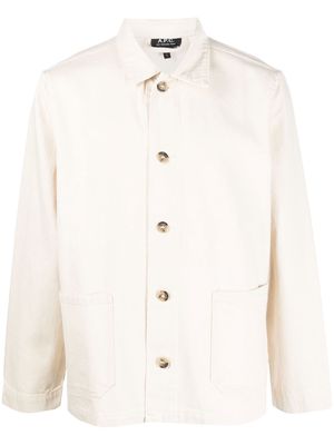 A.P.C. single-breasted collared jacket - Neutrals