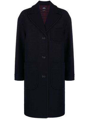 A.P.C. single-breasted wool coat - Blue